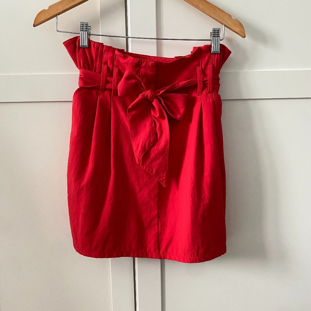 Urban Outfitters Kimchi Blue Y2K Red Belted Mini Skirt with Pockets | Size 8 |